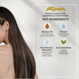 Smooth Hair Shampoo & Conditioner Set – Frizz Control & Moisture Boost for Dry Hair, Strengthening Formula – 2 x 250ml