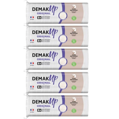 Cotton Pads – 5 Packs of 105 Rounds – Gentle, Dual-Sided Makeup Removal Pads with Ribbed and Smooth Surfaces