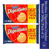 Mcvities Digestives The Original Cracker Biscuit Twin Pack of 360g (Pack of 2)