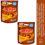 2 Packs of Little Rolo Pouch Bag - Caramel Milk Chocolate Sharing Bag, Chewy Caramel Creamy Milk Chocolate Candy with smooth Golden Toffee (103g)