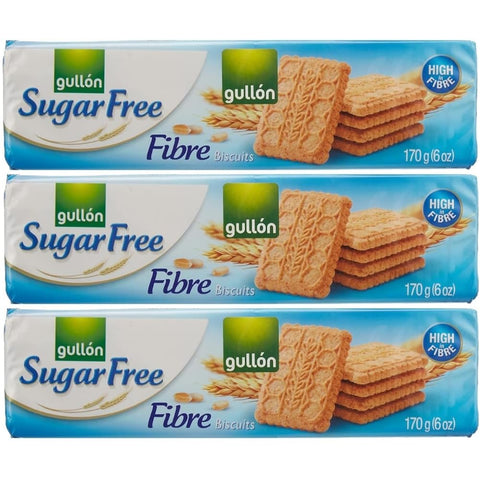 Gullon Sugar-Free Fibre Biscuit Vegetarian Pack of 3, 170g