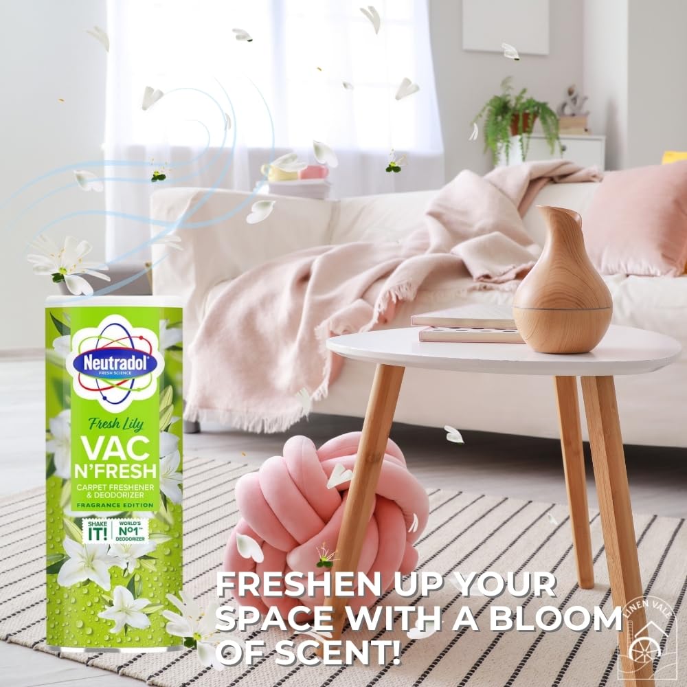 Neutradol Fresh Science Carpet Freshener & Deodorizer VAC N'Fresh Amber Glow & Lily 350g x Pack of 2