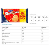McVitie's Original Digestives Twin Pack 2 x 360g