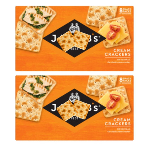 Cream Crackers Original – Classic Crisp & Light Snack Biscuits, 8 Packs per Box, Pack of 2