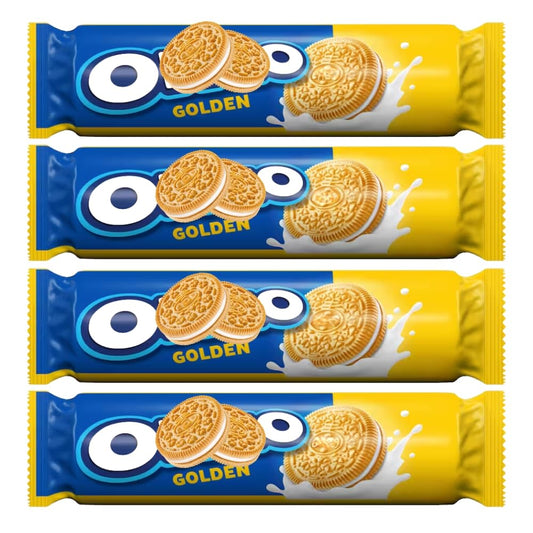 Oreo Classic Golden Sandwich Cookies with Smooth Vanilla Creme Filled, Pack of 4