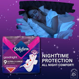 Linenvale Bodyform Goodnight Ultra Extra Large Pads with Wings Pack of 4x9 (36 Pads)