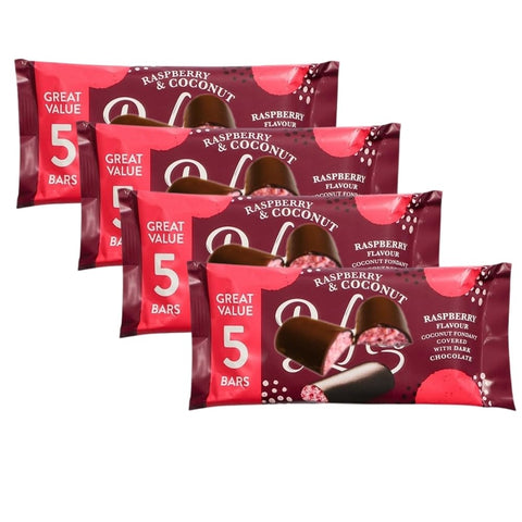 Raspberry Coconut Ruffle Bars – 5-Piece Treat Pack (4 Packs Total)