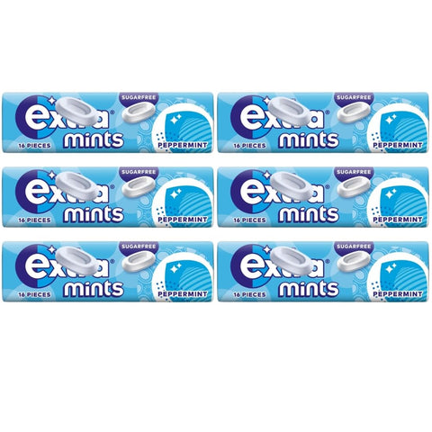 Peppermint Breath Mints Bundle – Extra Sugar-Free, 16 Pieces per Pack, Pack of 6 – Long-Lasting Fresh Breath