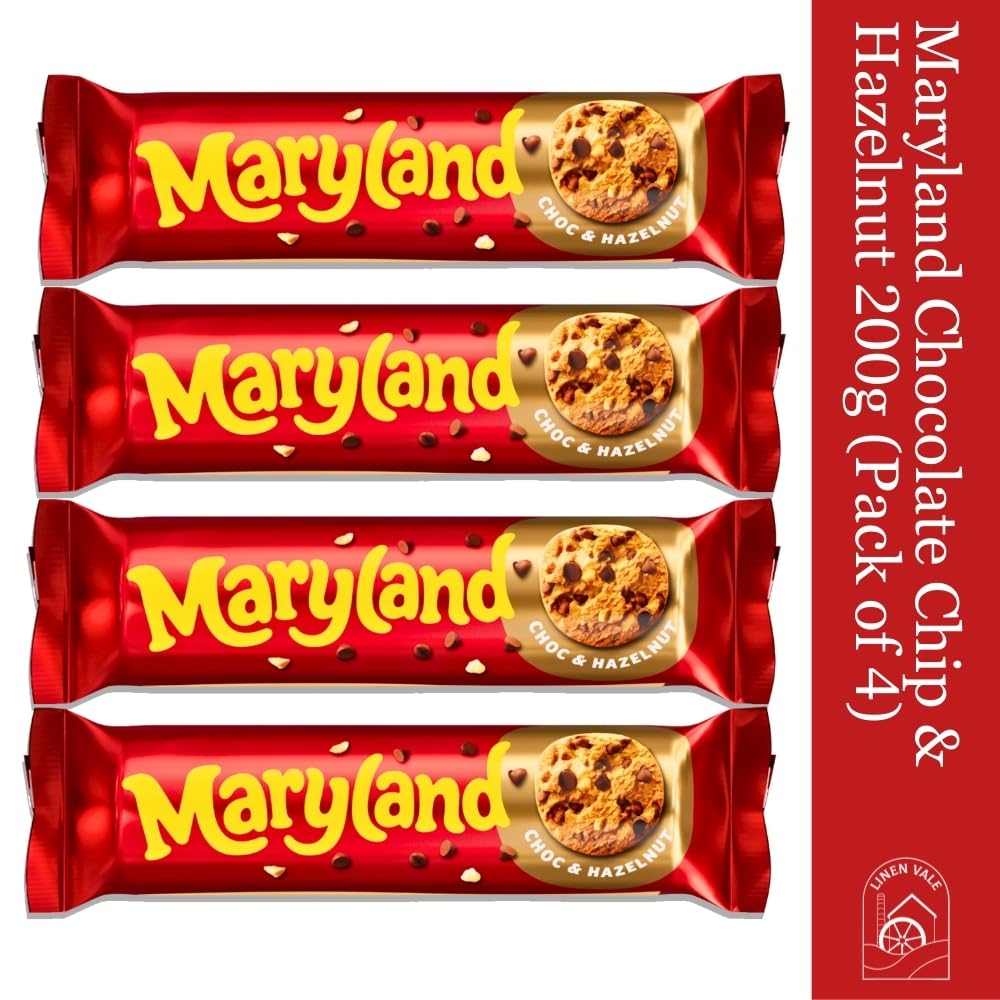 Chocolate Chip Cookie Bundle Pack - Maryland Chocolate Chip & Hazelnut 200g x Pack of 4