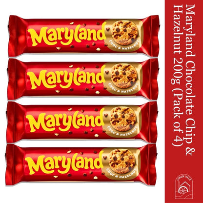 Chocolate Chip Cookie Bundle Pack - Maryland Chocolate Chip & Hazelnut 200g x Pack of 4