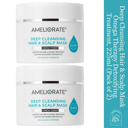 Deep Cleansing Hair & Scalp Mask Omega Therapy Detoxifying Treatment, 225ml (Pack of 2)