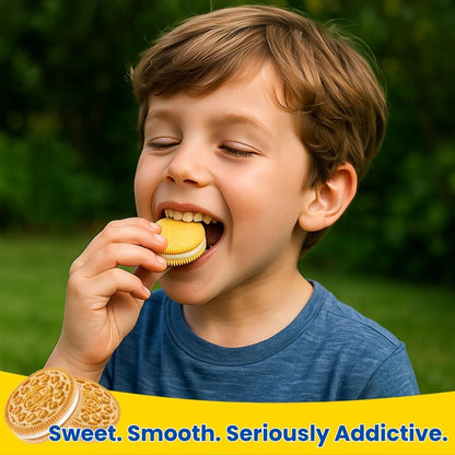 Oreo Classic Golden Sandwich Cookies with Smooth Vanilla Creme Filled, Pack of 4