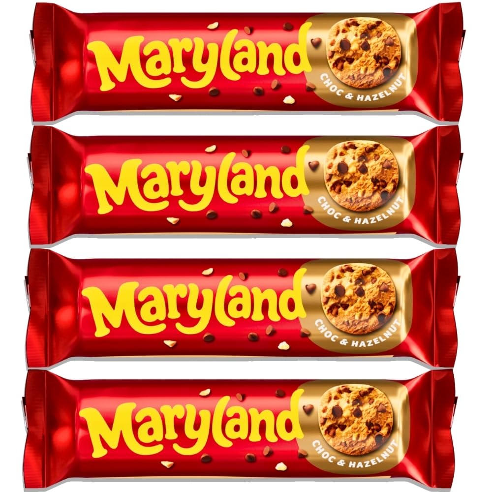 Chocolate Chip Cookie Bundle Pack - Maryland Chocolate Chip & Hazelnut 200g x Pack of 4