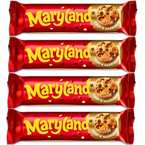 Chocolate Chip Cookie Bundle Pack - Maryland Chocolate Chip & Hazelnut 200g x Pack of 4