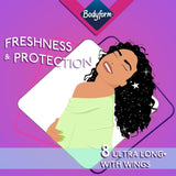 Bodyform Freshness & Protection Ultra Long Sanitary Towels 8 Pads (Pack of 4)