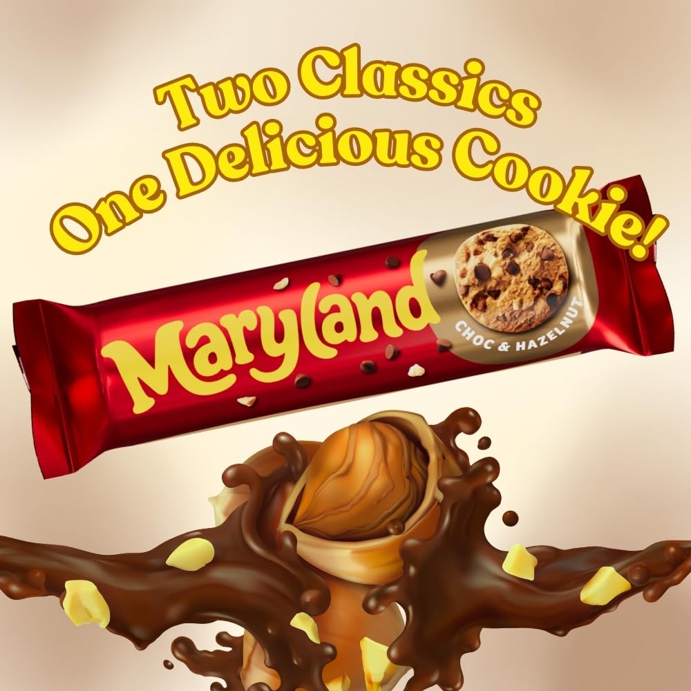 Chocolate Chip Cookie Bundle Pack - Maryland Chocolate Chip & Hazelnut 200g x Pack of 4