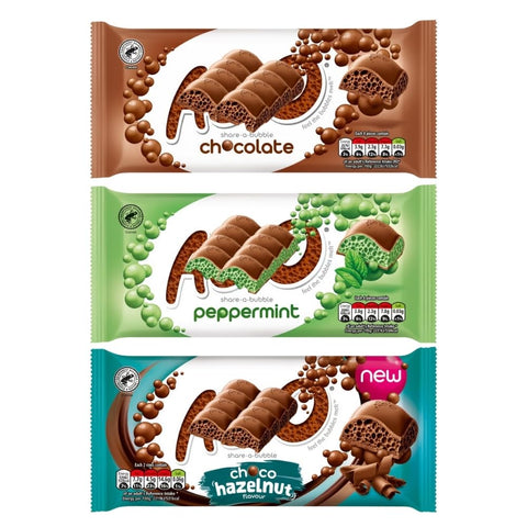 Chocolate Bars - Chocolate, Delightful Peppermint, Choco Hazelnut - Pack of 3, 90g