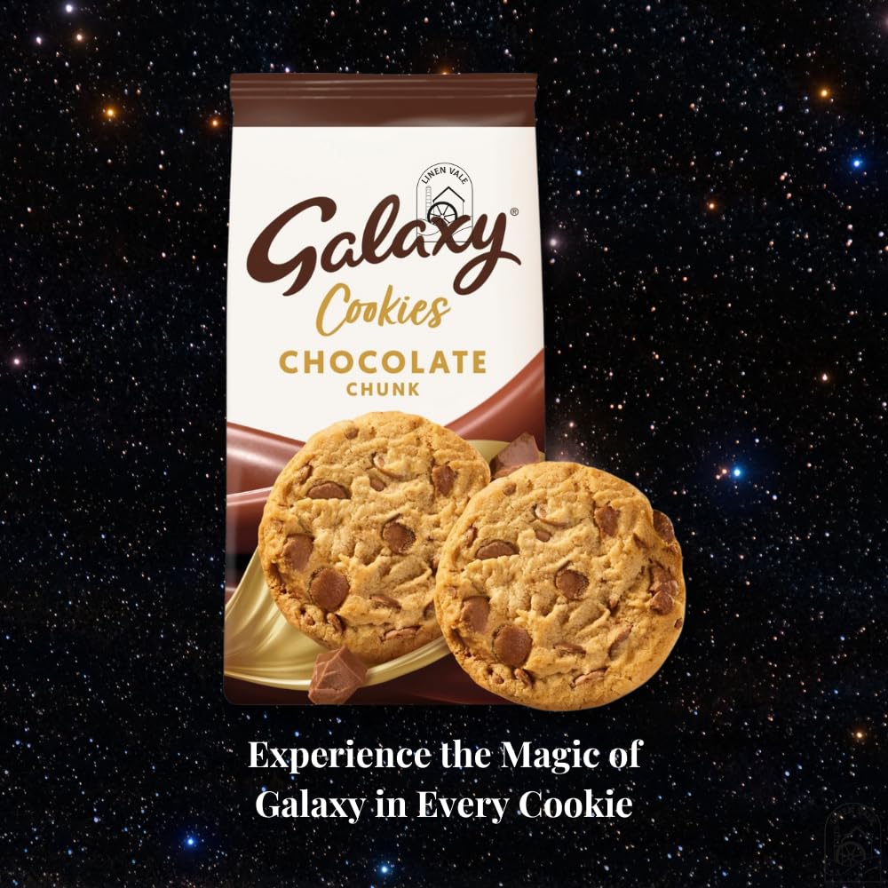 Chocolate Cookie Bundle Pack - Galaxy Cookies Chocolate Chunks & Bounty Milk Chocolate Soft Baked Cookies 180g x Pack of 2