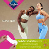Bodyform So Slim Liners - Individually Wrapped, Lightly Scented, Extra-Breathable - CurveFit Technology, Slim for Snug Fit - Flexible and Absorbent Thin Pads for Women - Pack of 30 (90 Liners)