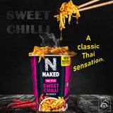Linenvale Naked Bundle Egg Noodles - Thai Style Sweet Chilli, Chinese Style Chow Mein & Singapore Curry Noodles Pack of 3x75g