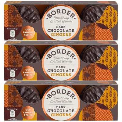 Border Dark Chocolate Ginger Biscuits 3 Pack 150g