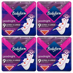 Linenvale Bodyform Goodnight Ultra Extra Large Pads with Wings Pack of 4x9 (36 Pads)