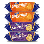 McVities' Fiery Ginger Nuts Cookies, 250g & Fruity Shortcake Biscuits, 200g (Pack of 4)