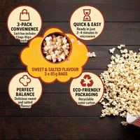 Stop N Pop Microwave Popcorn Sweet and Salted Flavour Popcorn 3 x 85g per bag (12 x 85g) - product image 4
