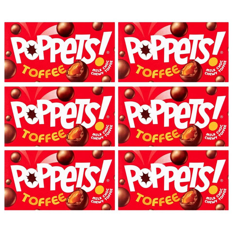 Poppets Milk Chocolate Chewy Toffee Pack of 6, 39g