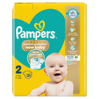 Pampers New Baby Size 2 Nappies 31 Pack | Nappies