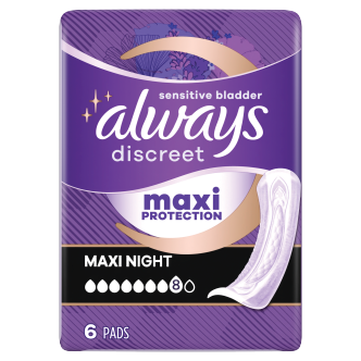 Always Discreet Ultimate Night Incontinence Pads 6 Pack | Bladder Weakness Pads