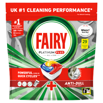Fairy Platinum Plus Dishwasher Tablets Lemon 29 Pack | Dishwasher Tablets