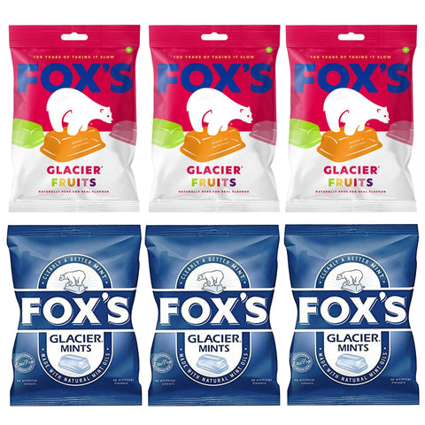 Linenvale Fox's Glacier Fruits & Mints Pack of 6, 100g