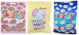 Jazzles & Chocolate White Mice Party Bundle 3 x Large 140g Bags of Hannah's Candy Sweets from Kingdom Supplies Milk & White Choc