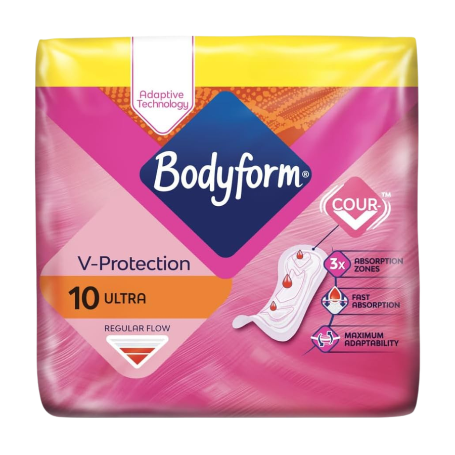Bodyform Cour-V Ultra Normal Sanitary Towels Without Wings 10'S (Pack of 4)