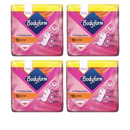 Bodyform Cour-V Ultra Normal Sanitary Towels Without Wings 10'S (Pack of 4)