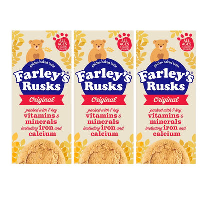Farley’s Original Baby Rusks – Golden Baked, Vitamin-Rich Cookies (3 Packs)