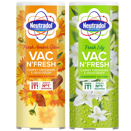 Neutradol VAC N'Fresh Carpet Deodorizer – Amber Glow & Lily, 350g (Pack of 2)