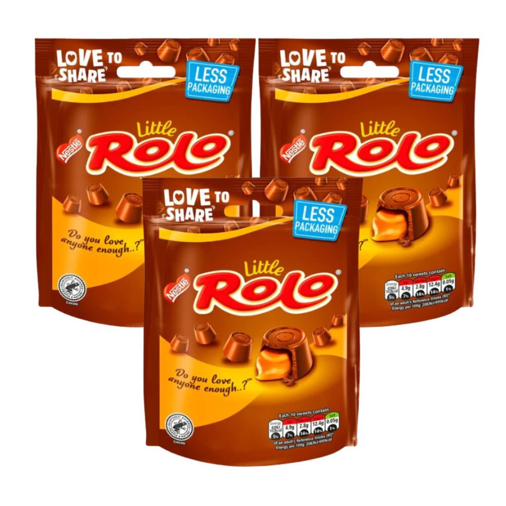 Little Rolo Caramel Milk Chocolate Sharing Pouch – Chewy Golden Toffee Centres (103g)