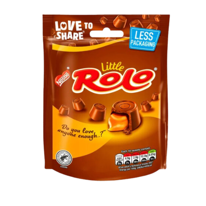 Little Rolo Caramel Milk Chocolate Sharing Pouch – Chewy Golden Toffee Centres (103g)