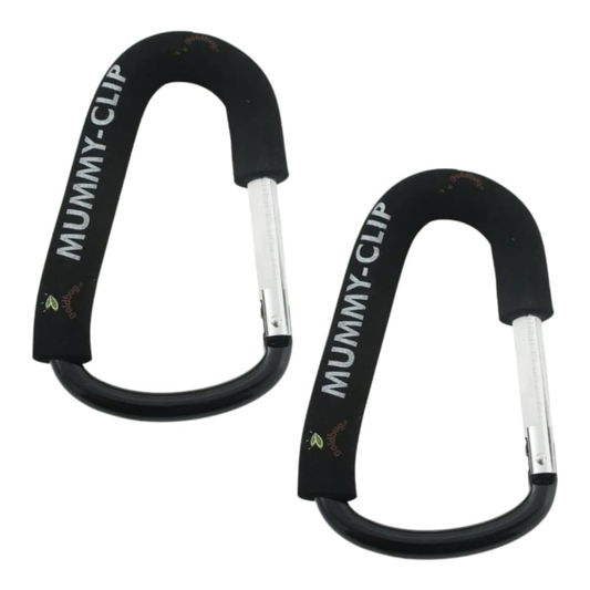 [new] Mummy Clip Goldbug Large Mummy Clip Parent Organiser, stroller accessories black carabiner twin packs
