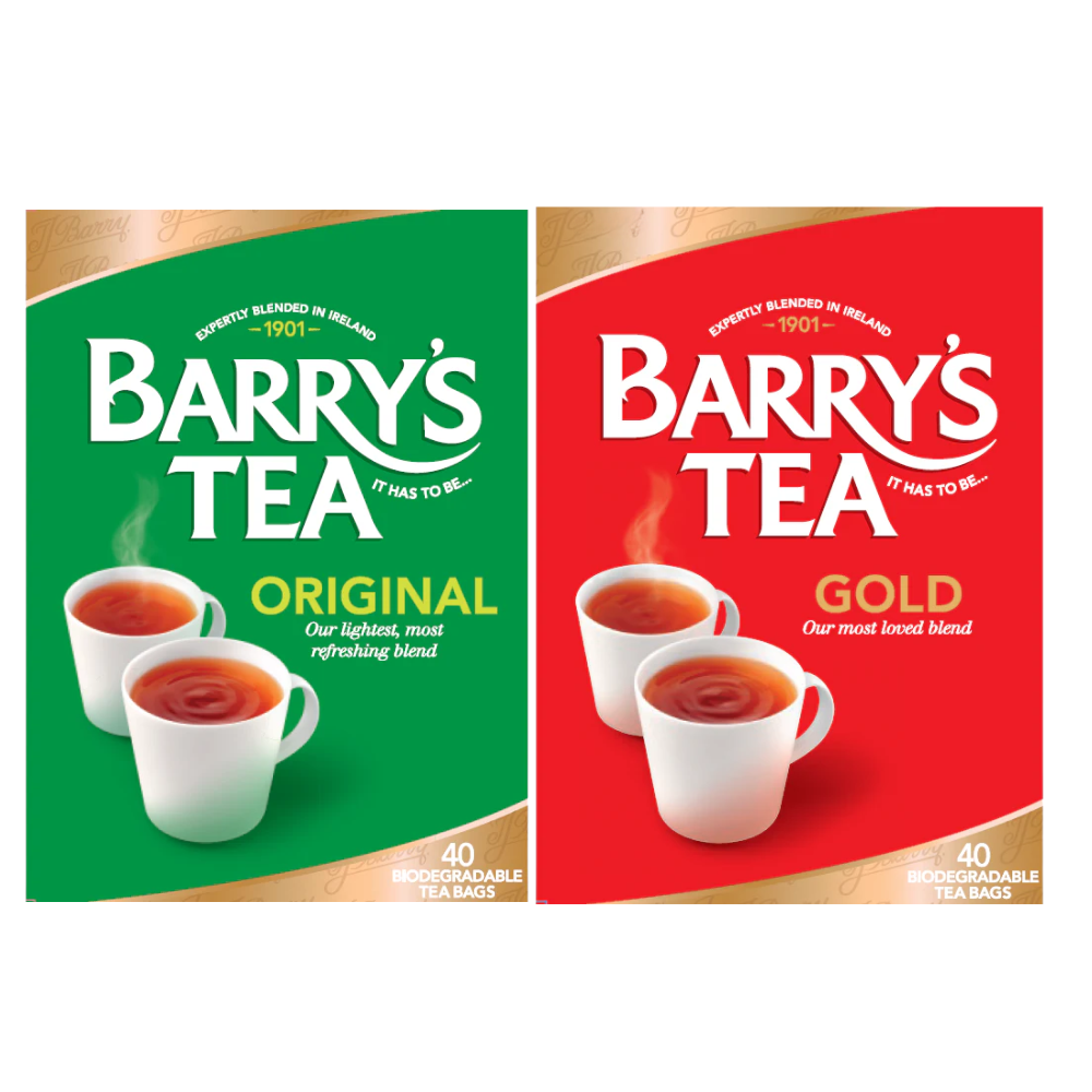 Barry's Classic Irish Tea Bundle Featuring Gold & Original Blends (2 Boxes of 40 Barrys Teabags)