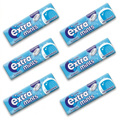 Extra Sugar-Free Peppermint Mints –  16 Pieces per Pack (Pack of 6)