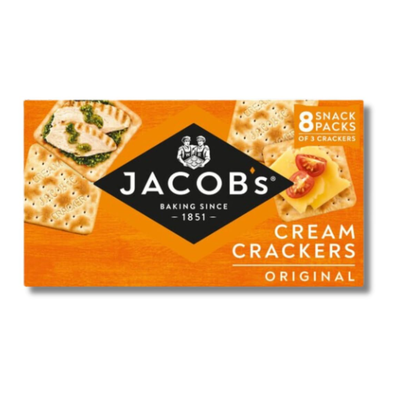 Jacob's Cream Crackers Bundle Snacks - Jacobs Crackers Pack of 3 x 8, 185g (Snack Packs)
