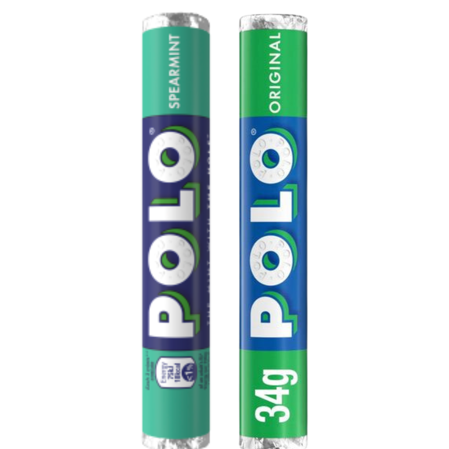 POLO Multipack Mint Sweets - 3x Polo Spearmint & 3x Original Mint Tubes 34g (Pack of 6)