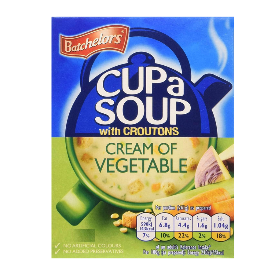 Batchelors Cup a Soup – Cream of Vegetable Instant Soup (4-Box Bundle)