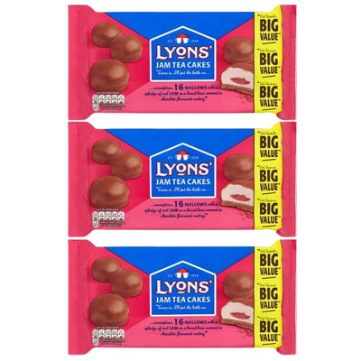 Lyons Jam Teacakes – Big Value Pack of 3 (16’s, 200g)