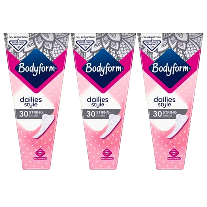 Bodyform Dailies String Thong Panty Liner 26's, Pack of 3