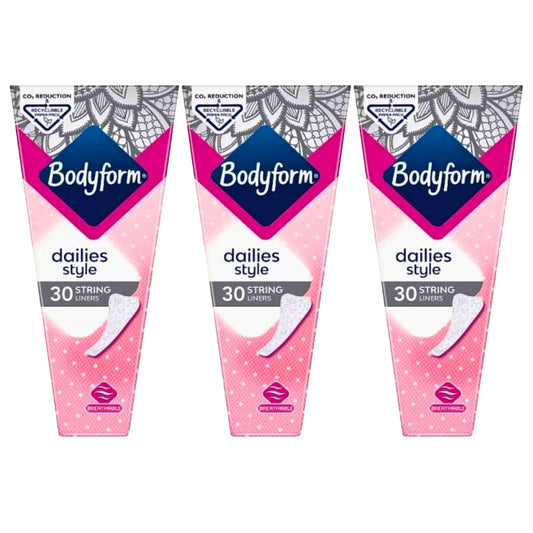 Bodyform Dailies String Thong Panty Liner 26's, Pack of 3