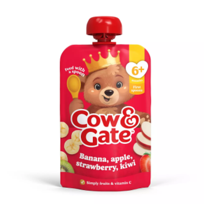 Cow & Gate Banana, Apple, Strawberry & Kiwi Pouch 100g
